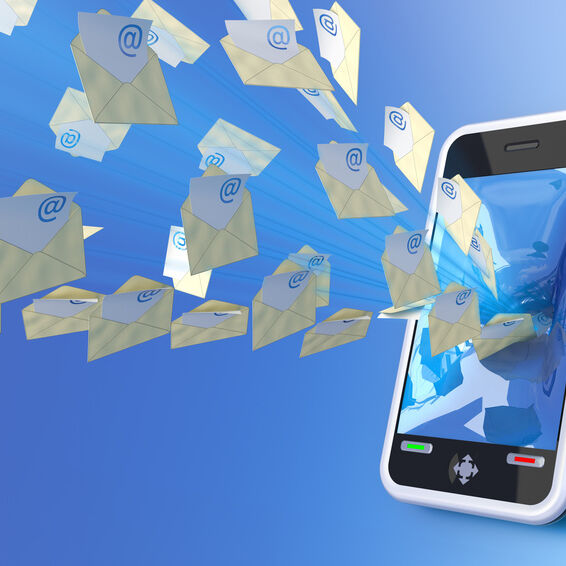 Mobile mail. Hi-res digitally generated image.
